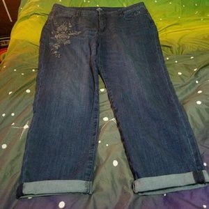 St. John's Bay cropped embroidered jeans